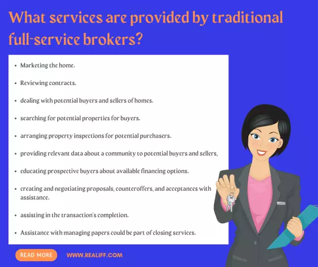 What services are provided by traditional full-service brokers?