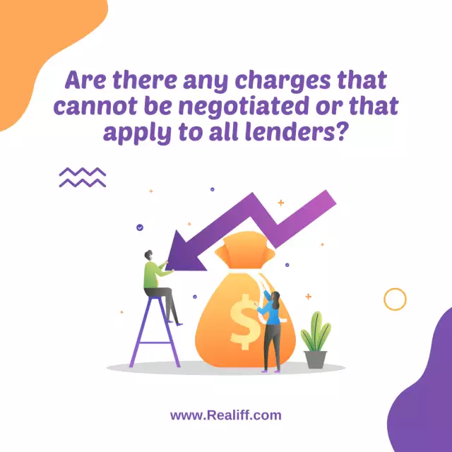 Are there any charges that cannot be negotiated or that apply to all lenders?
