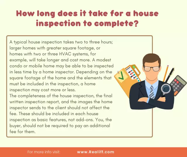 How long does it take for a house inspection to complete?