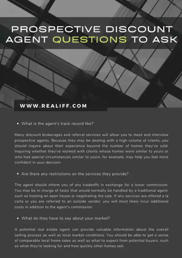 Prospective discount agent questions to ask