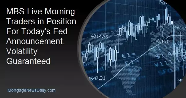 MBS Live Morning: Traders in Position For Today&#39;s Fed Announcement. Volatility Guaranteed