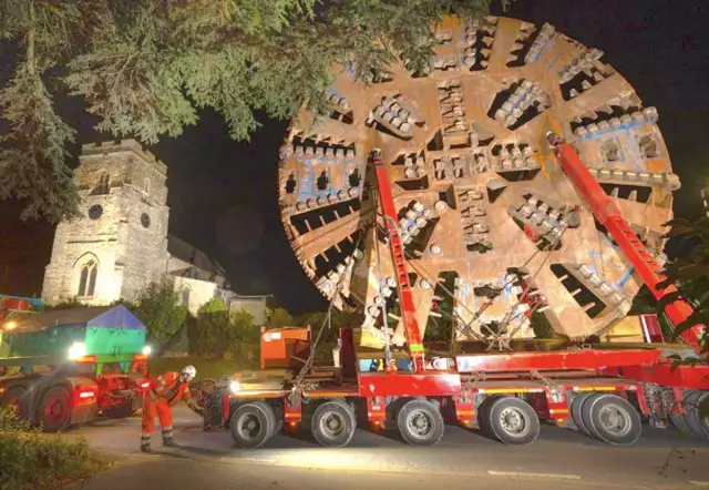 Giant TBM cutterhead takes road trip to second drive
