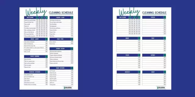 Weekly Cleaning Schedule Template (Free Printable Checklist)