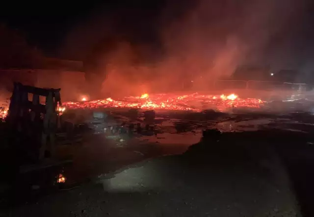Gas cylinders explode in fierce site blaze