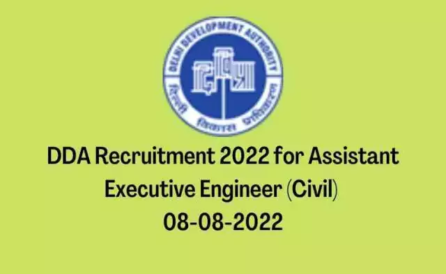 DDA Recruitment 2022 for Assistant Executive Engineer (Civil) | 08-08-2020