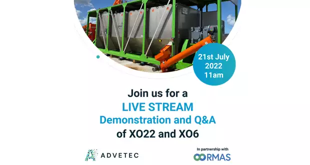 Live video demonstration of the industrial-scale digestor Advetec XO machine – 21st July at 11am -...