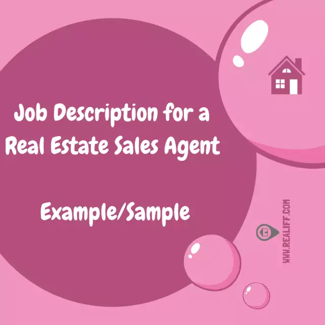 Job Description for a Real Estate Sales Agent Example/Sample