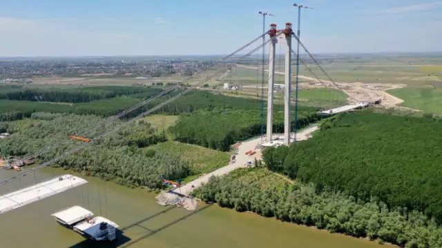 One of Europe's Longest Suspension Bridges Takes Shape in Romania